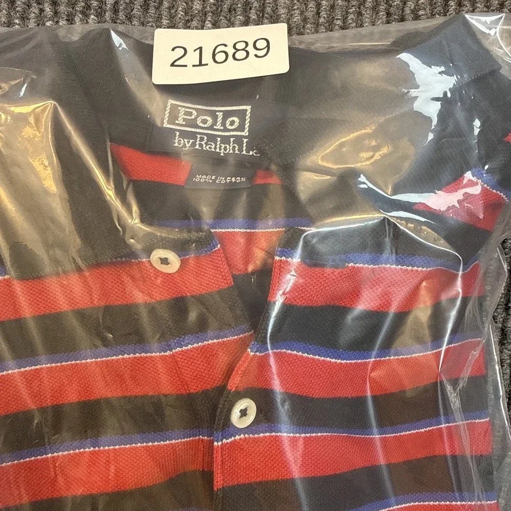 Polo Ralph Lauren Shirt Mens XL Rugby Long Sleeve Polo Black Red Pony